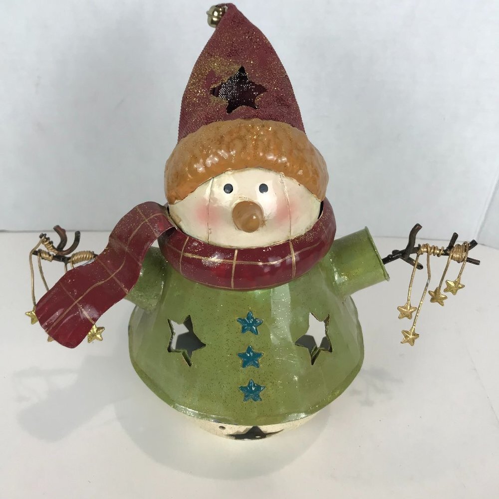 Metal Snowman Votive/Centerpiece